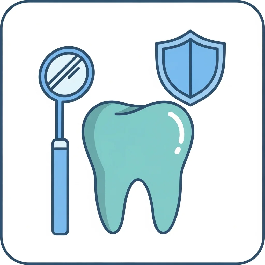 Dental practice icon featuring a tooth and dental care symbols in a modern vector design
